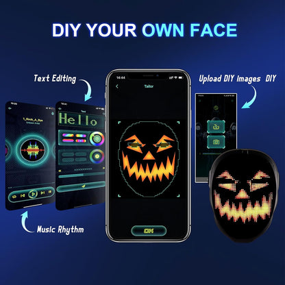 Mr.Bogie Face Transforming LED Mask Bluetooth App Controlled (x3 AAA Battery)